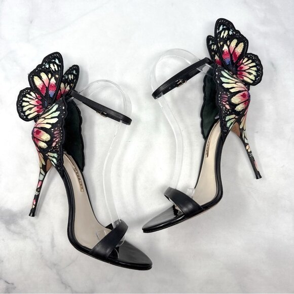 Sophia Webster Chiara Embroidered Butterfly Wings Stiletto Sandal Heels - Picture 2 of 11